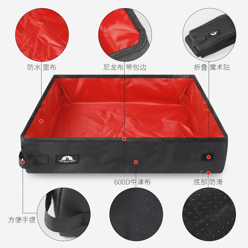 Oxford tela plegable gato caja de arena grande portátil gato aseo coche al aire libre Amazon popular suministros para mascotas
