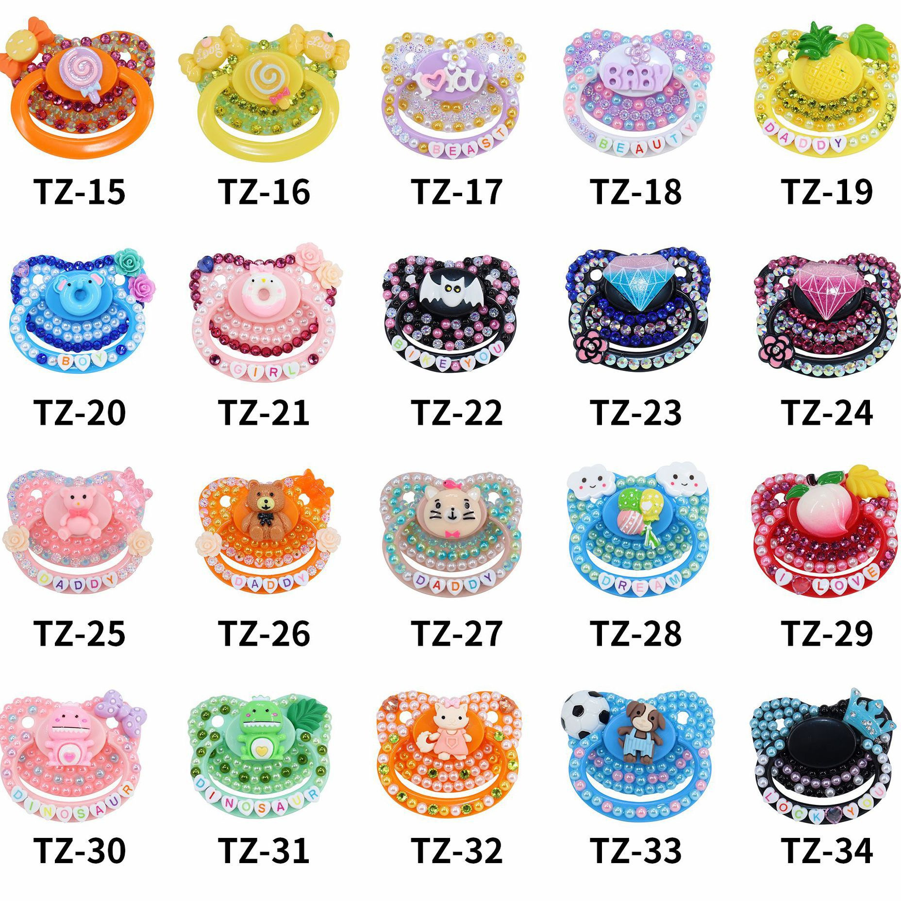 Wholesale Adult Pacifier Adult Abdl Luxury European and American Play Mouth Large Pacifier with Diamonds to Relieve Anxiety