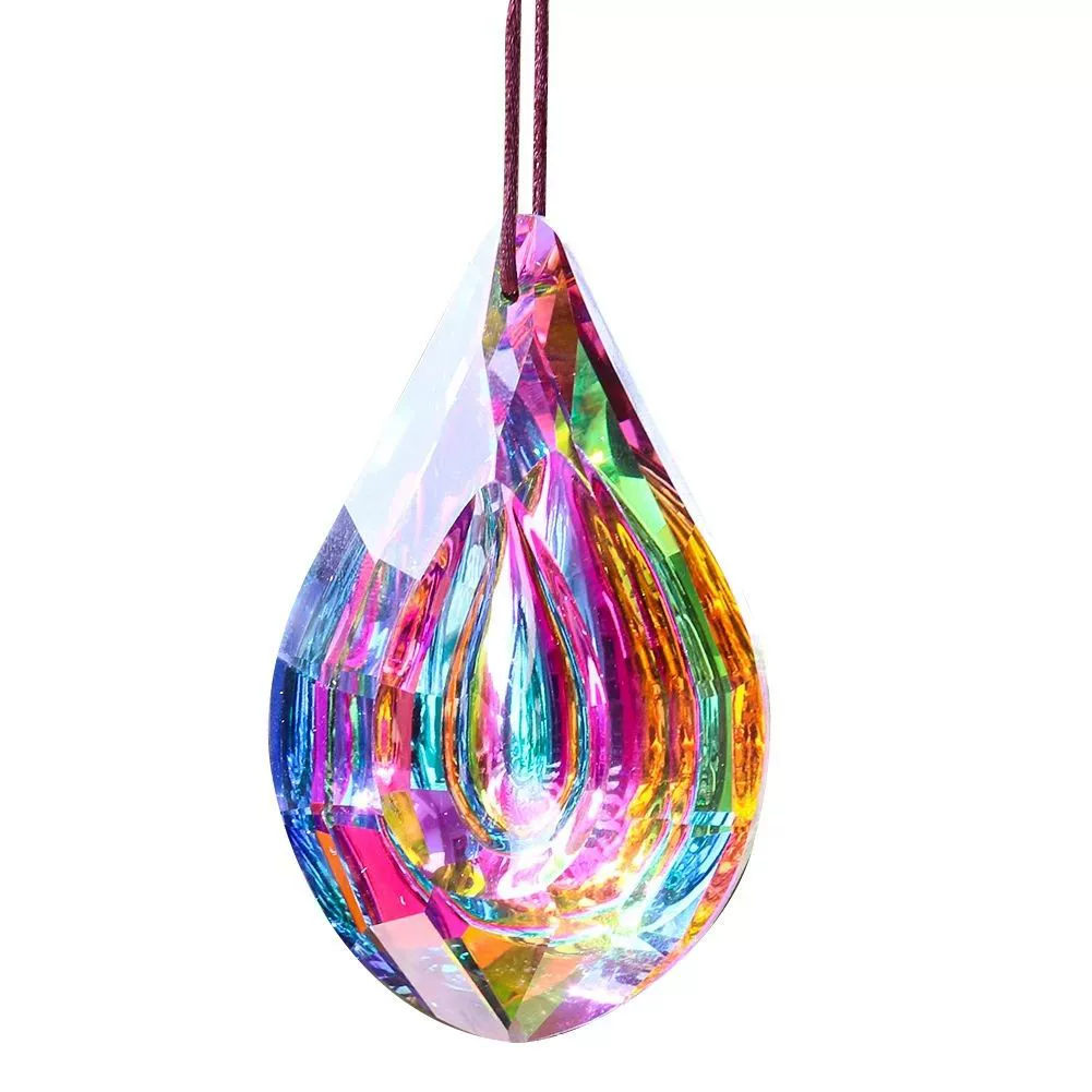 Crystal rainbow prism, pendant solar-powered, decorations, home decor