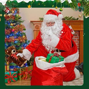 Santa Claus Beard White Full Beard and Wig Christmas Hot Wig One Piece in stock