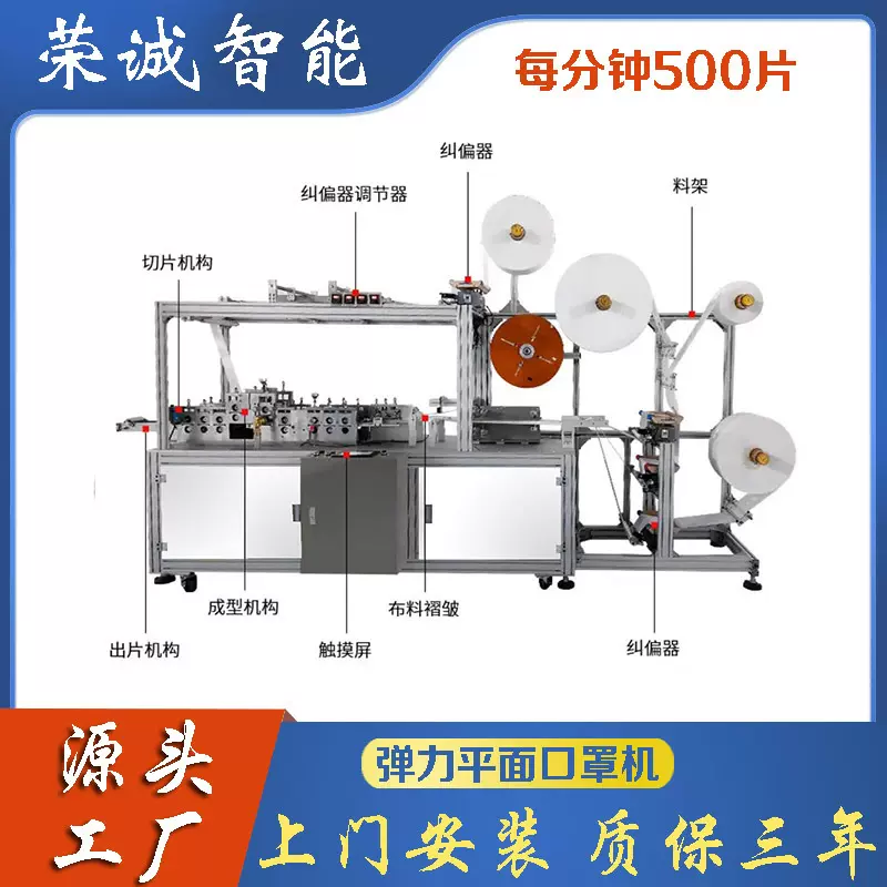 口罩机械全自动 口罩机平面 一次性口罩机 口罩机仙桃 弹力口罩机