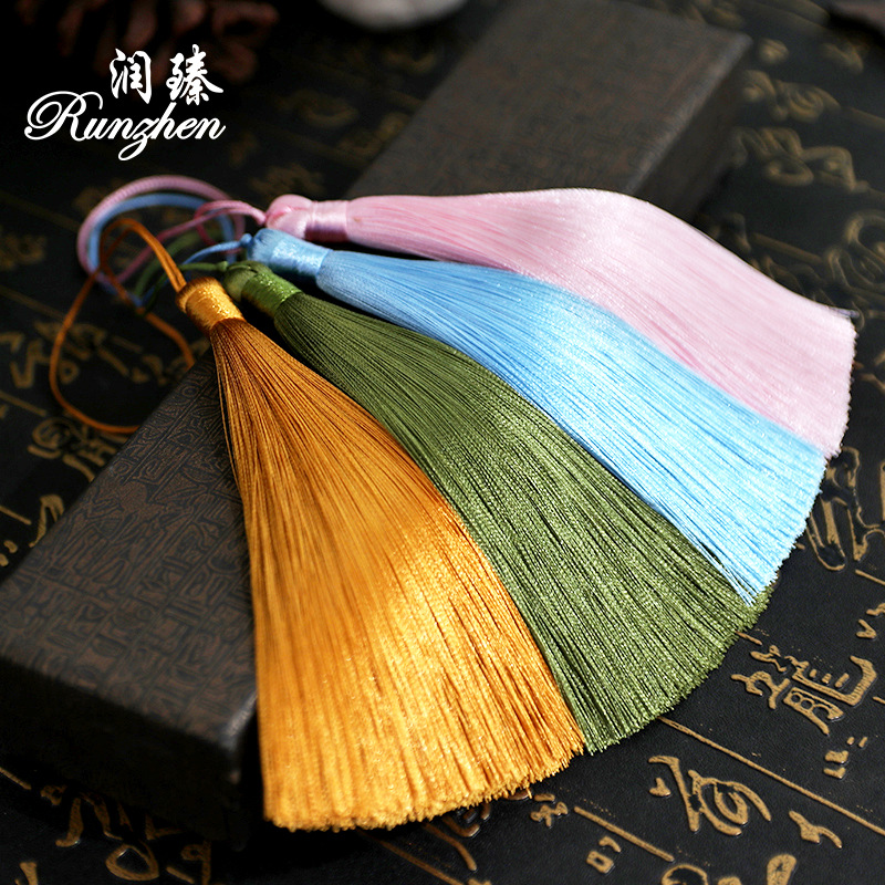 13CM閉口流蘇掛件中國風扇墜書籤吊穗長流蘇吊墜車掛燈籠掛飾穗子