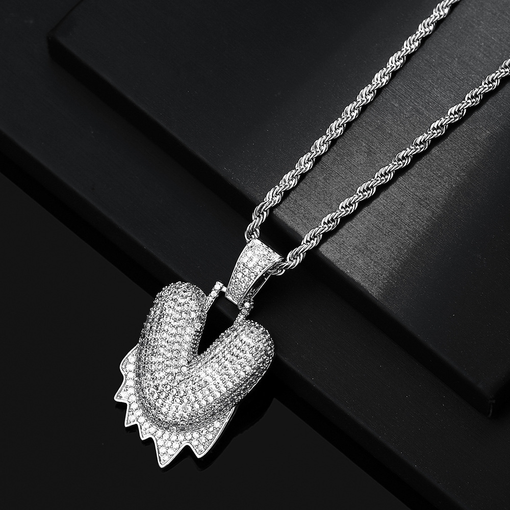 Cross-border hip hop burbuja colgante 26 letras nombre personalizado nicho accesorios de personalidad de zircon para hombres