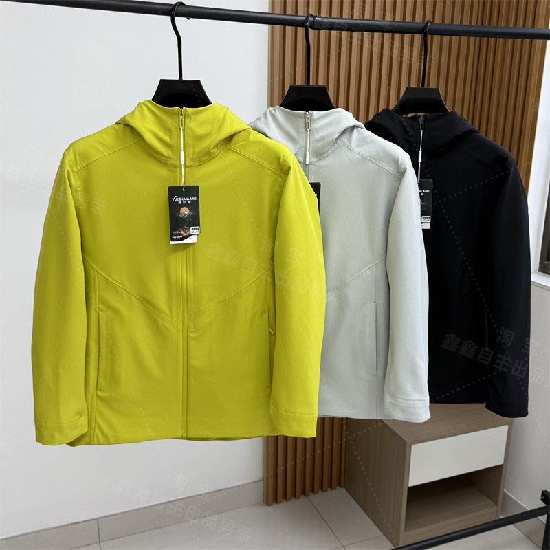 Venture into the mountains! Seamless bonding! Autumn foreign trade men's outdoor functional style water-repellent hooded jacket