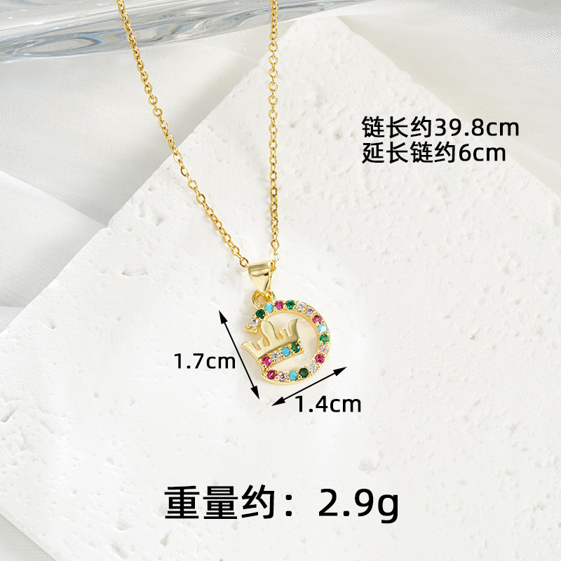 Collar de oro de arena vietnamita de lujo ligero, pendientes de corona hueca de diamantes de estilo europeo y americano, joyería de temperamento francés femenino al por mayor