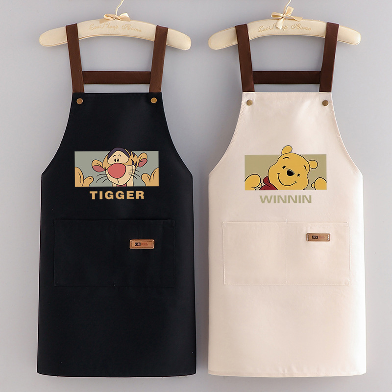 Canvas Apron for Kitchen, Home, Catering, Workwear, Women's Fashionable and Stylish Apron, Oil-Proof Cooking Smock with Printed Waterproof Design