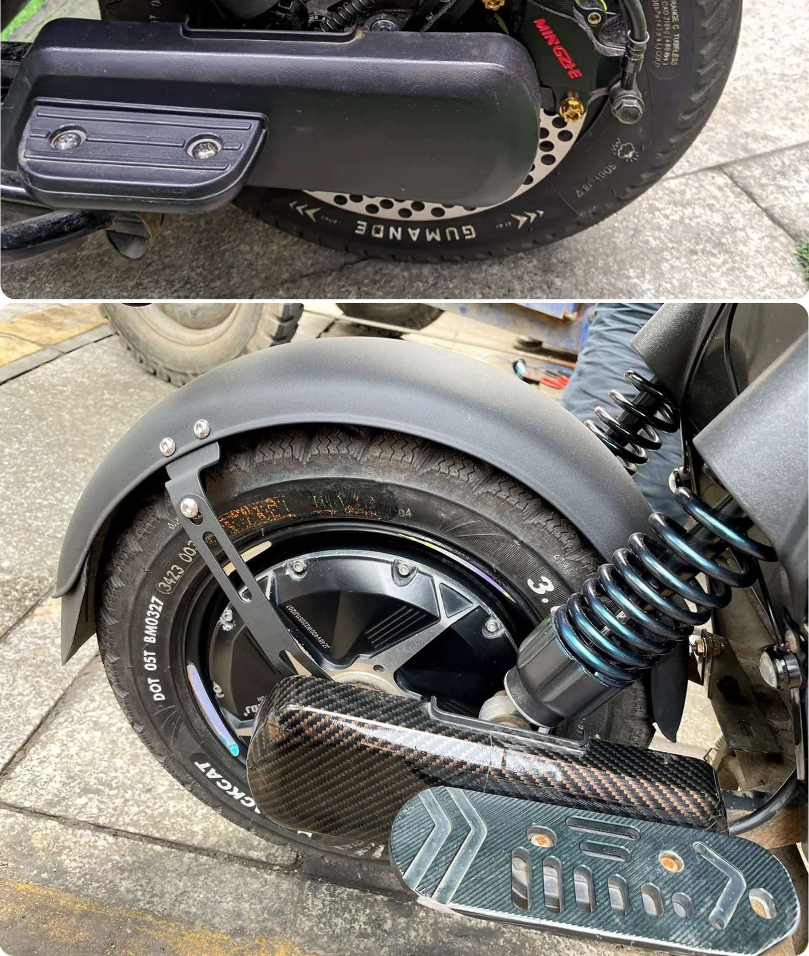 Electric Vehicle Rear Wheel Mudguard Suitable for Shenyuan Gt1/007/009, Stainless Steel Thickened Waterproof Rear Wheel Accessory