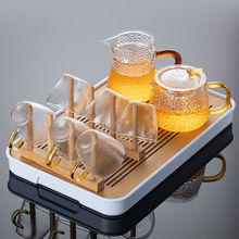 玻璃茶具套裝家用透明功夫茶具日式簡約小茶盤高溫帶把茶杯泡茶壺