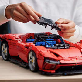 跨境代发积木法啦力SP3超跑车拼装玩具高难度大型智力赛车模型男