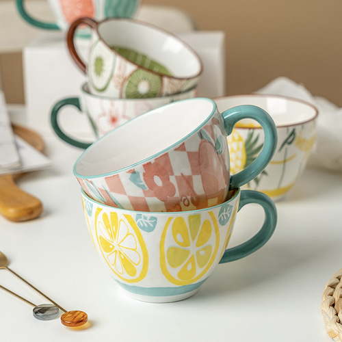 Fruit mug creative ceramic cup male and female students cute drinking cup female home coffee milk tea cup