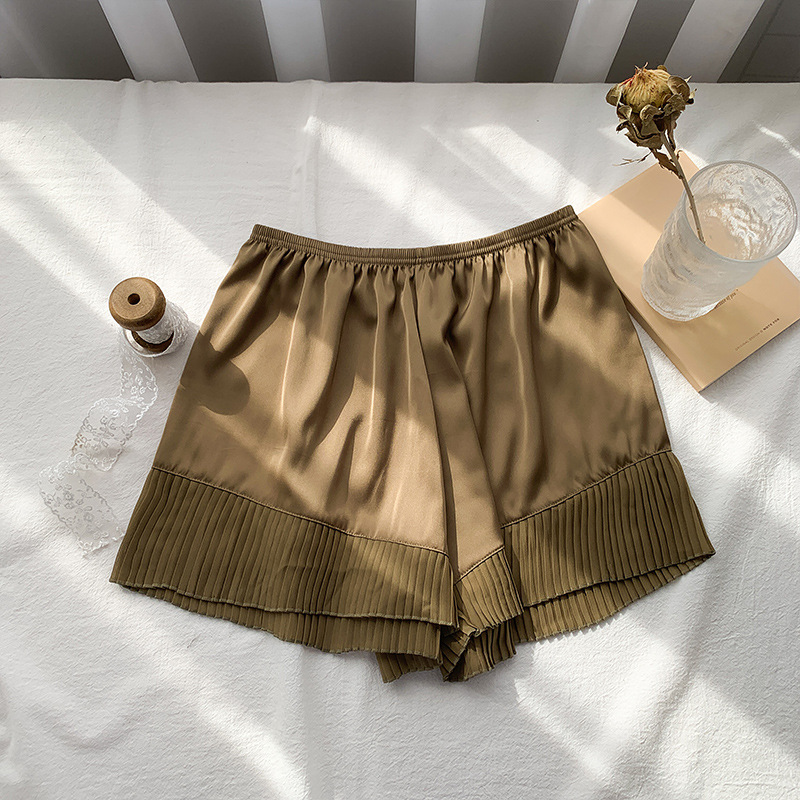 Loose Safety Pants That Can Be Worn Outside Women's Anti-exposure Summer Thin Leggings Imitation Silk Home Shorts White Without Curling