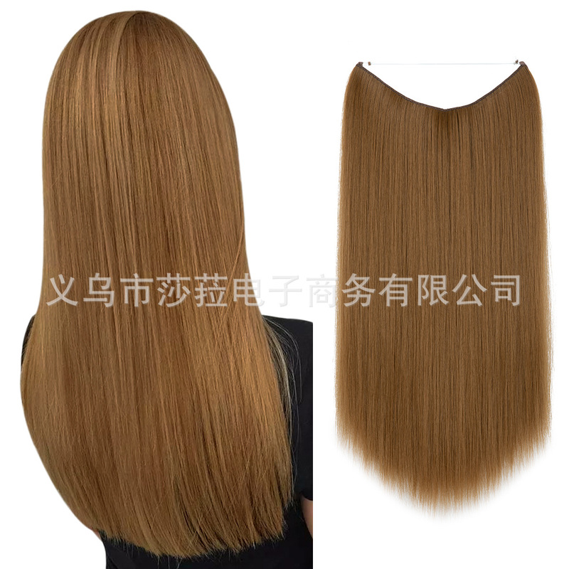 速卖通热卖一片式无痕接发假发片欧美热卖卡子发渔线发帘假发女|undefined