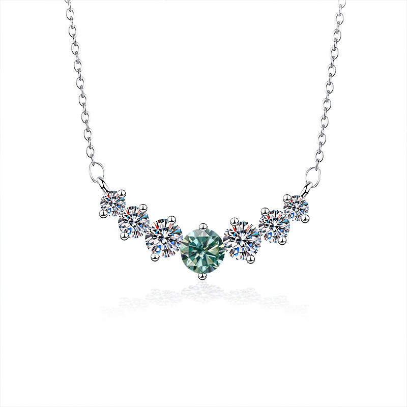 Colgante de plata esterlina 5 quilates 925 collar de piedra de moissanita collar de plata colgante de clavícula de mujer comercio exterior transfronterizo
