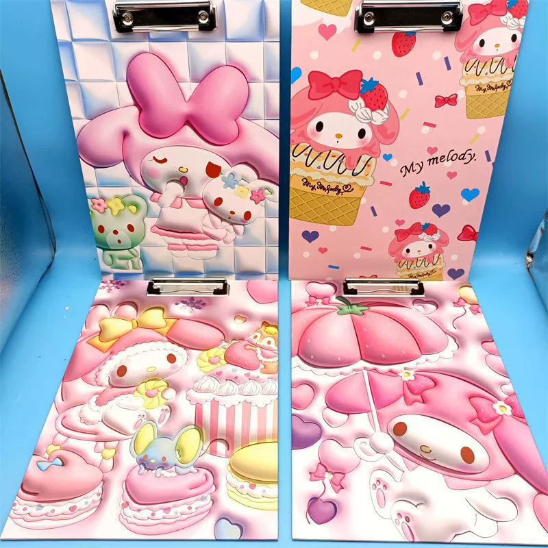 Новые файлы Rabu Blog, папка с мультяшным рисунком Sanrio для школьных принадлежностей, милый A4 держатель для бумаги/планшет с клипсой