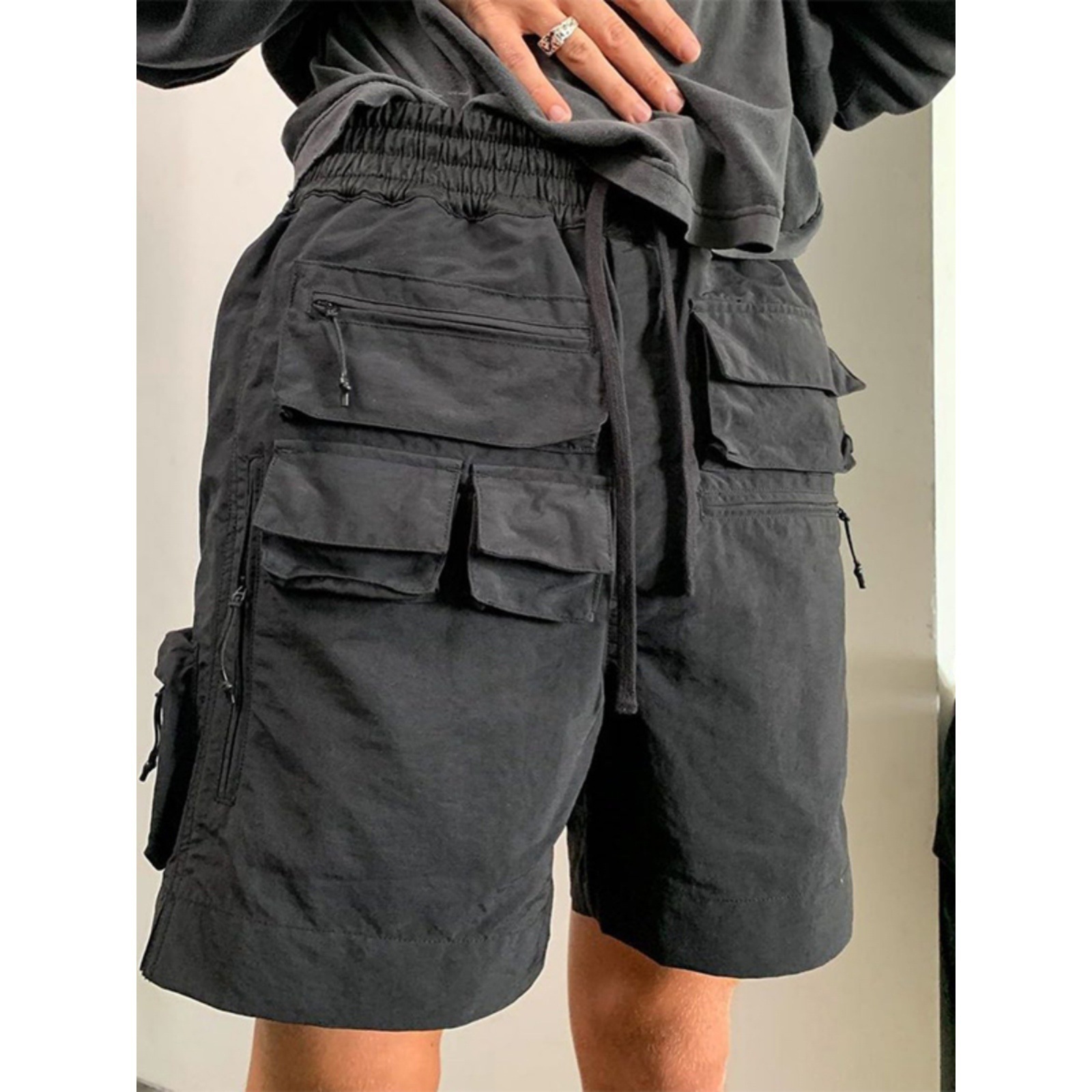 Cross-Border Whoisjacov Niche High Street Multi-Pocket Functional Cargo Shorts Men's Summer Trendy Brand Loose Casual Five
