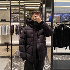 蒙家25ss M家新款Madeira系列拼色合身短款连帽羽绒服 男款