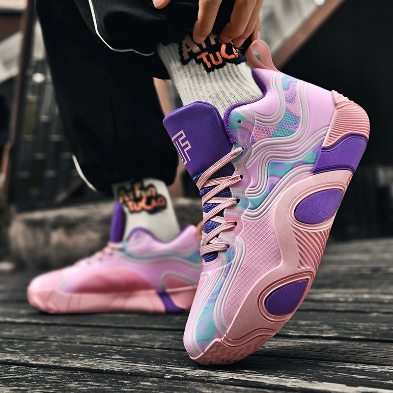 Баскетбольная обувь для мужчин и женщин осенняя, нескользящая, износостойкая, амортизирующая, легкая студенческая сетчатая дышащая модная спортивная обувь, высокие ботинки.