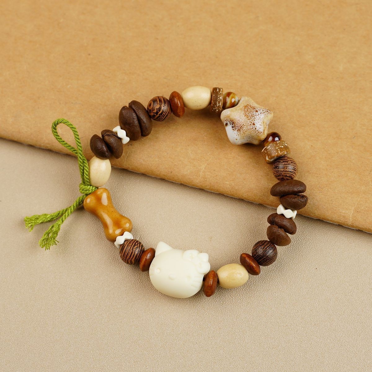 Jingdezhen pulsera de cerámica de verano mujer alta sensación galletas serie de gatos nicho diseño universal pulsera alta sensación
