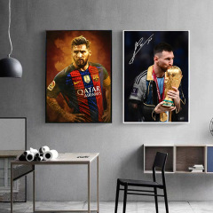 寝室のサッカースターの装飾の壁画の梅西のワールドカップのスポーツのポスターの装飾画の寮のスターは絵の現物を掛けます。