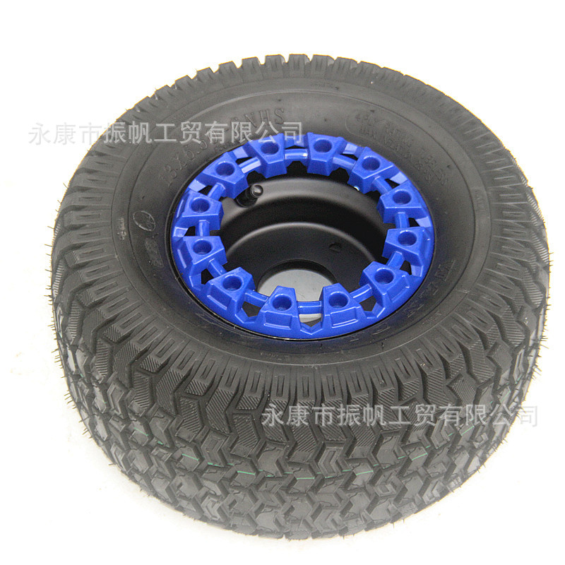 DIY Four-Wheel Beach Cart Go-Kart Parts 13X 6.5-6inch Lawn Tire Wheel Hub Assembly with Decorative Cover