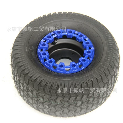 Lawn Tire Wheel Hub – Motorcycle wheel hub - 13x650-6-tires-3-hole-wheels-blue-decorative-cover