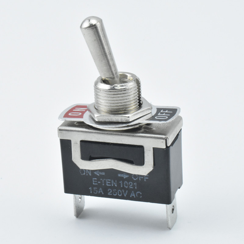 摇臂开关E-TEN1021大功率15A 250V插脚 2脚2档钮子开关