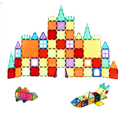Cross-border colorful window magnetic tiles wholesale children's magnetic toys bright color strong magnet building magnetic sticker tiles cross-border colorful window tiles