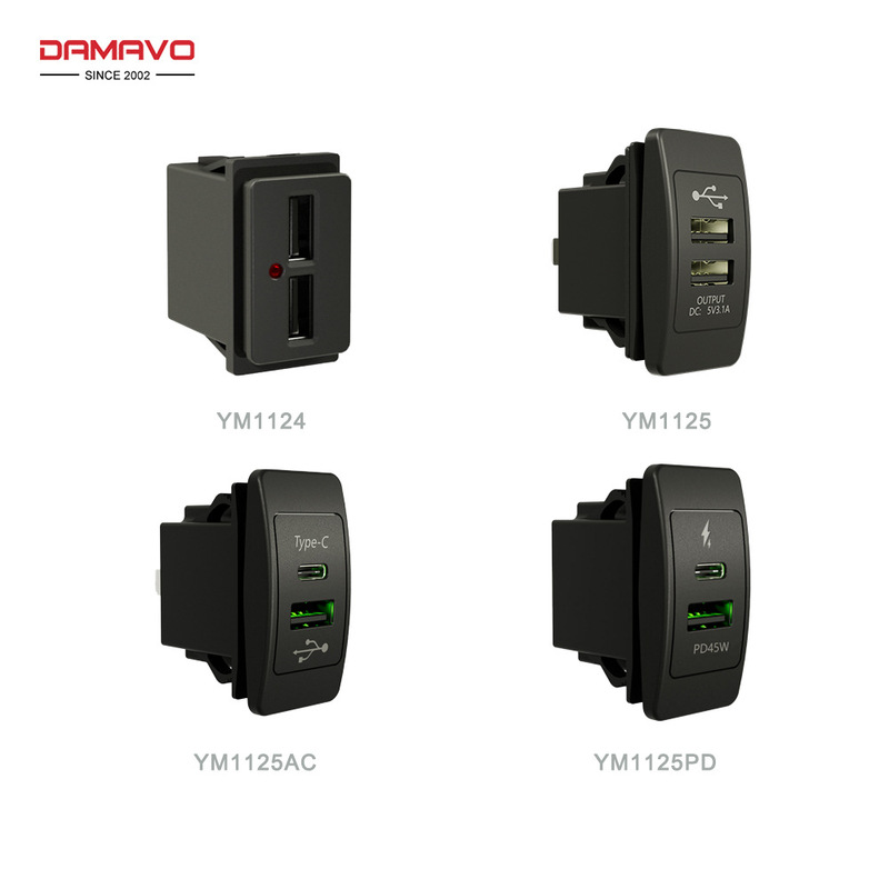 9-36V Boat-Shaped USB Car Charger, Fire-Resistant and Flame-Retardant, Dual-Hole Output, Suitable for Rvs, Trucks, and Off-Road Vehicles