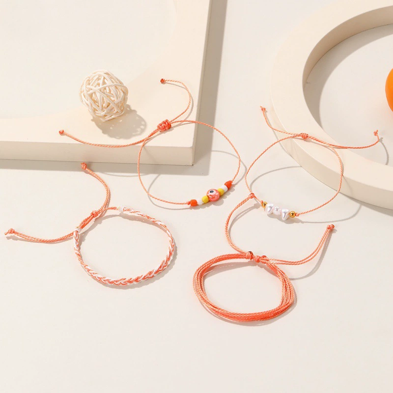 Новый стильный регулируемый детский браслет ручной работы в стиле Западного побережья, набор из четырех штук