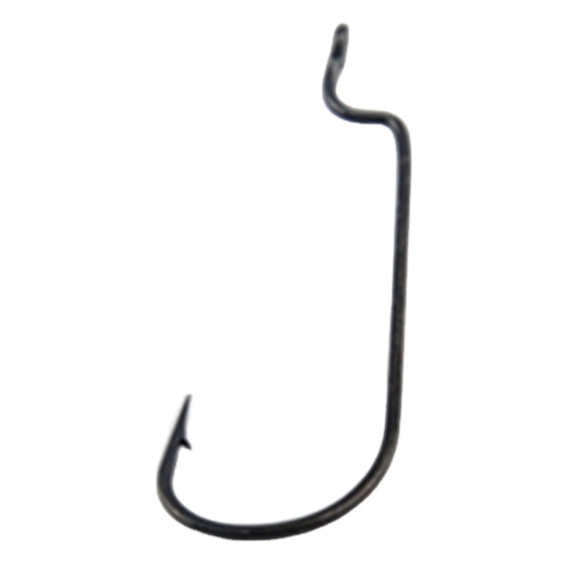 Qihu estrecho vientre manivela gancho inversa pesca suave cebo gusano gancho con púas 10 piezas una bolsa de cabeza de plomo de acero de alto carbono pesca Luya