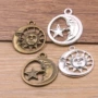 星星月亮圆形手工吊坠