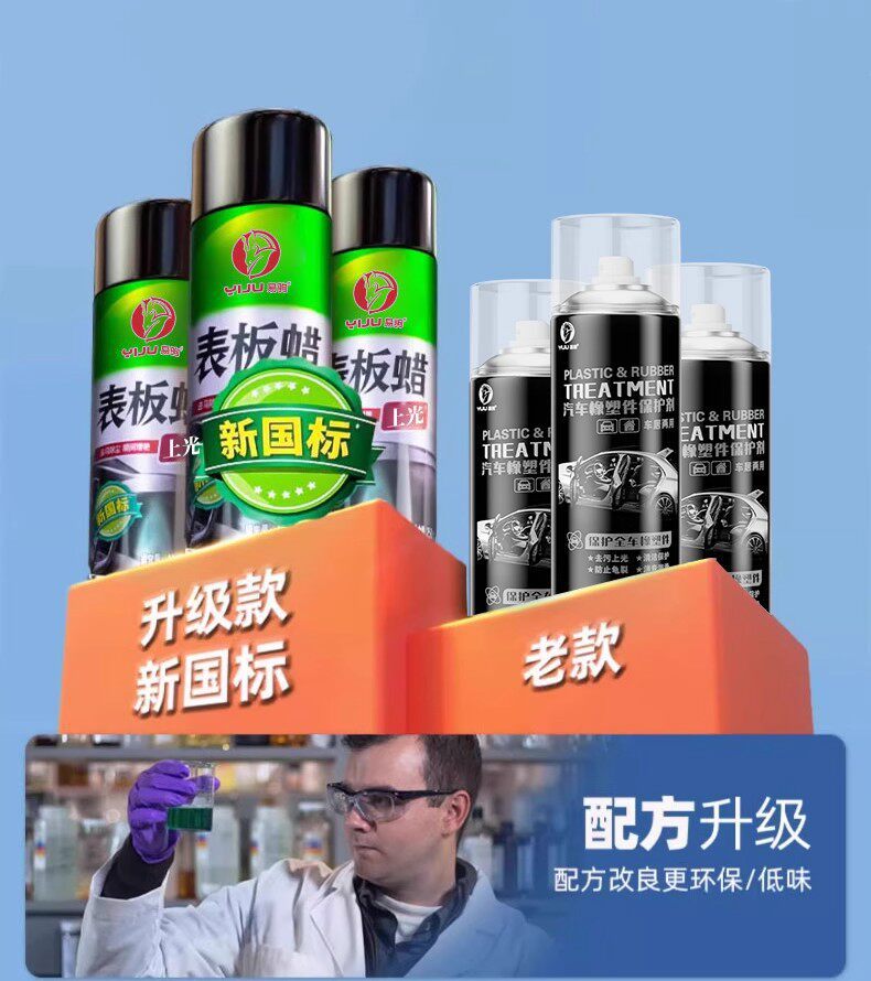 Dashboard wax, car interior polishing wax, plastic parts renovation agent, dashboard maintenance coating, black and shiny, dust-resistant