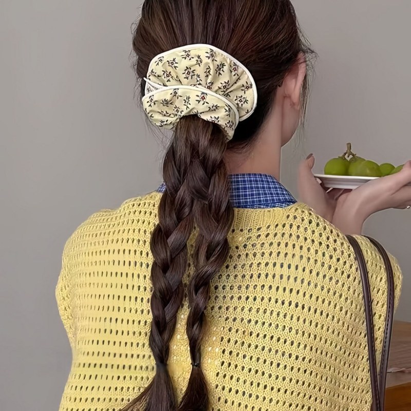 女性のためのレトロな牧歌的なスタイルの花柄ヘアゴム 2025 新しいハイエンドヘアロープローポニーテールヘアロープ|undefined