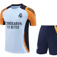 2425 season Real Madrid jersey pre-match warm-up short-sleeved vest training uniform sports team uniform adult football uniform suit