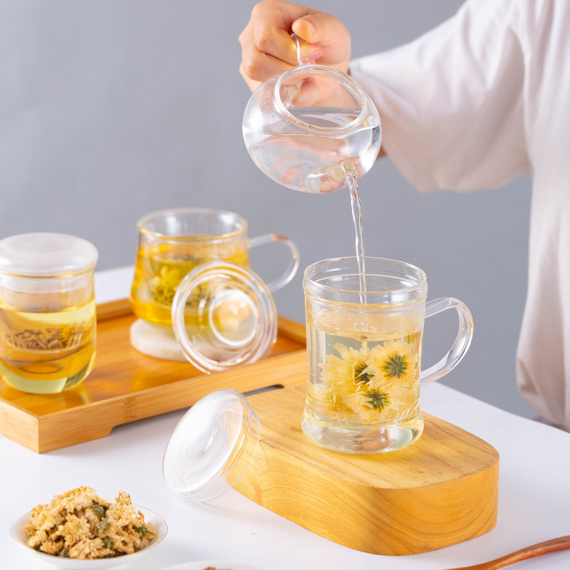 高ホウ素シリコンガラスティーカップ男女適用シンプルデザイン茶水分離カップオフィス茶器|undefined