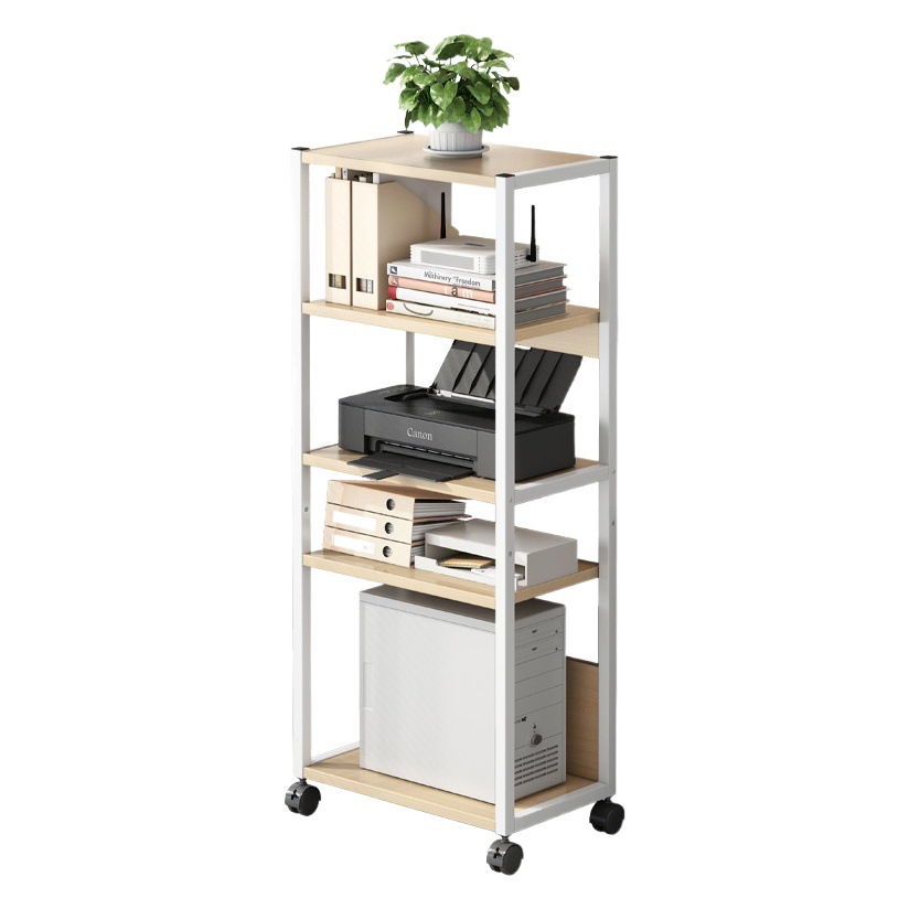 Oficina portátil piso impresora estante multi-capa de almacenamiento estantería con ruedas pequeña computadora host soporte