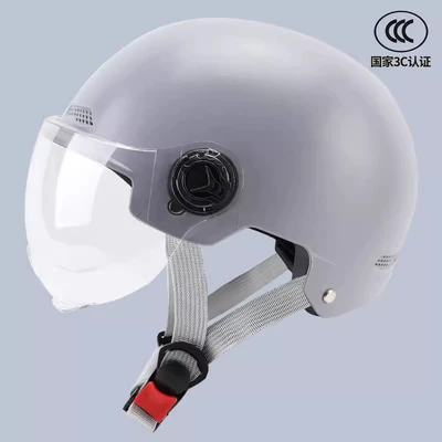 Motosiklet kaskı (dəbilqə) – half helmet - 3c-matte-gray-short-clear-lenses