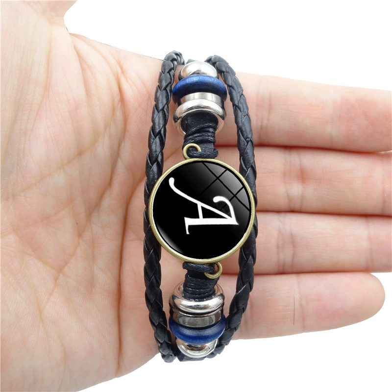 Retro bracelet with letters, woven creative jewelry, accessory, English letters, European style