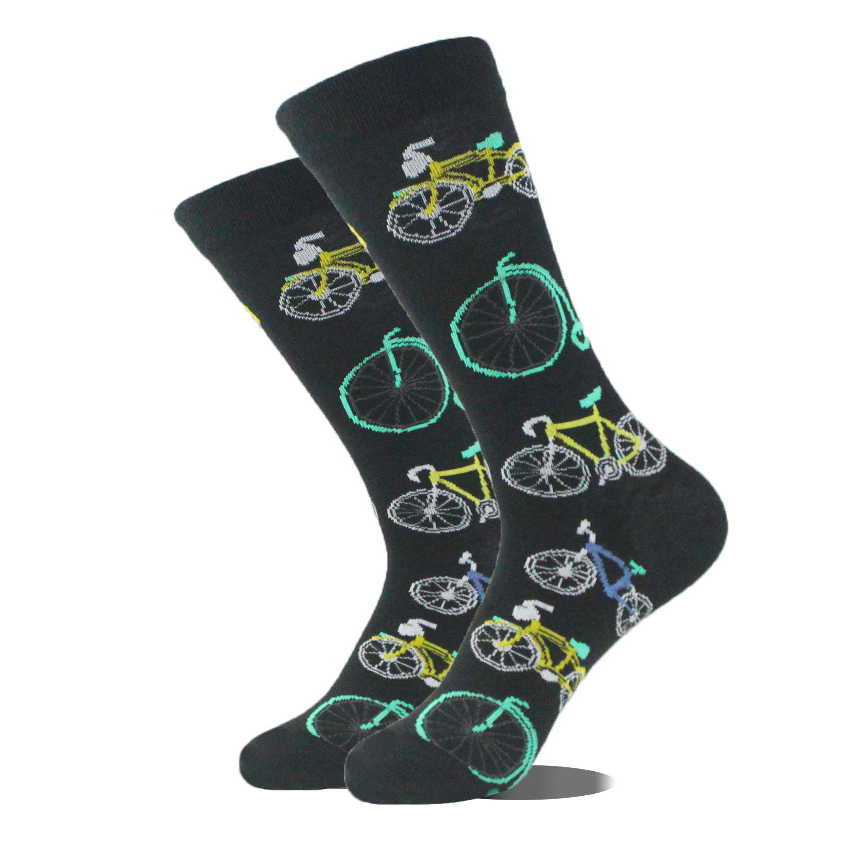 Men's Simple Style Cartoon Bicycle Nylon Cotton Crew Socks A Pair display picture 6