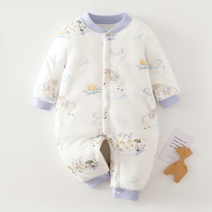 Baby Baby Cotton Jumpsuit Newborn Baby Clothes Autumn and Winter Clothing Newborn Baby Warm Cotton Clothing