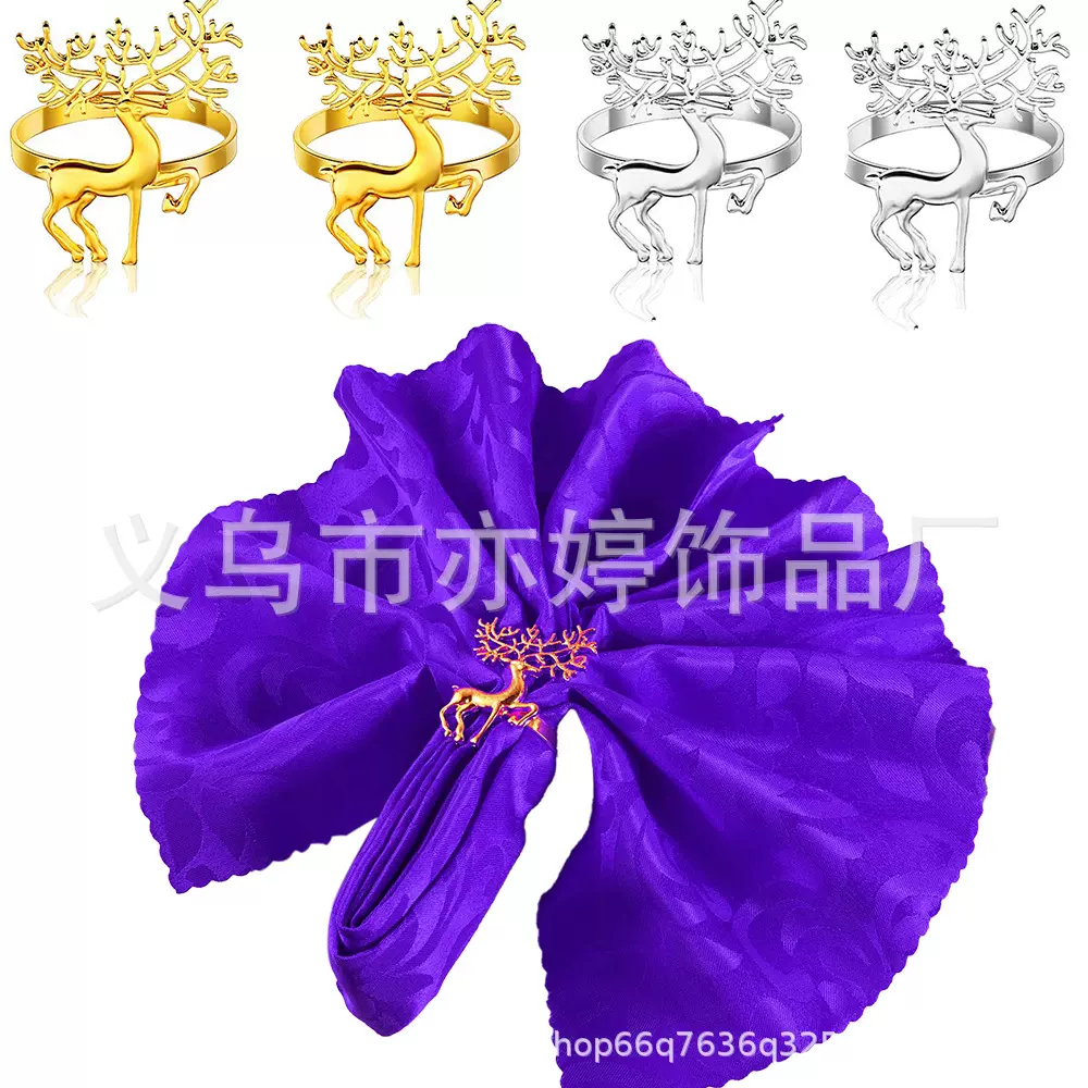 跨境电商热销金属餐巾环简约精美扣工厂直销酒店摆盘餐桌装饰品