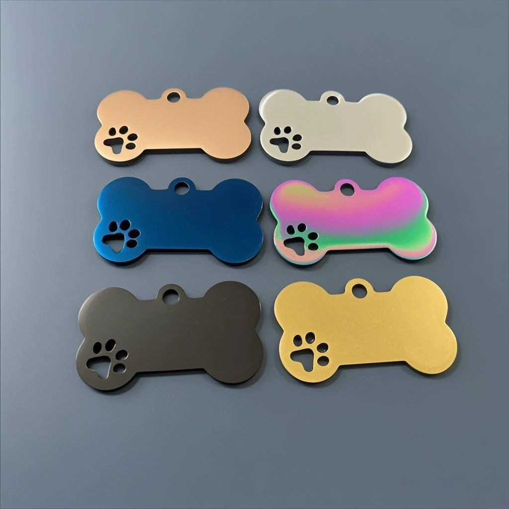 Трансграничная титановая стальная кость собаки табличка с памятью для домашних животных