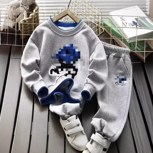 Boys and girls sweatshirt set 2024 spring and autumn new children's sportswear two-piece set handsome men's medium and large children's clothing trend