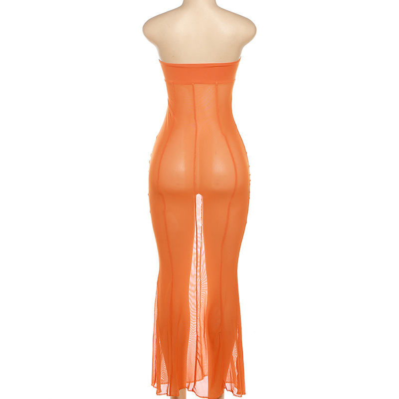 Women's Regular Dress Sexy Strapless Sleeveless Solid Color Maxi Long Dress Beach Street display picture 20