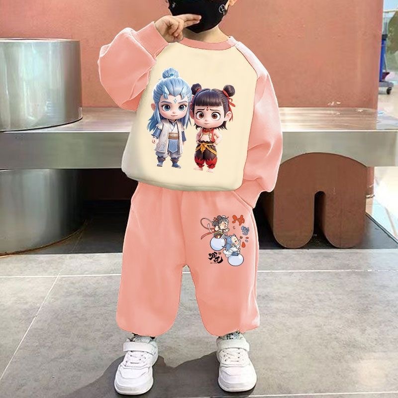 哪吒魔童闹海2025新款卫衣男童宽松儿童春秋装女童休闲韩版套装潮|undefined