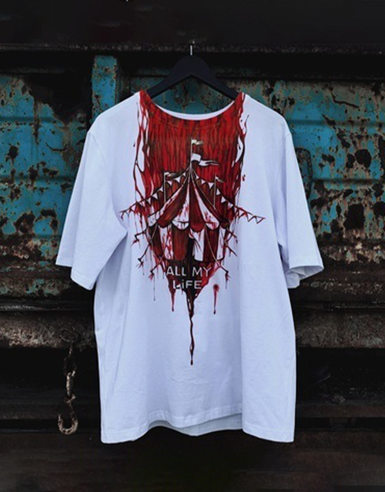 EBay impresión digital hombres y mujeres unisex pareja Halloween impresión digital casual cuello redondo jersey verano manga corta