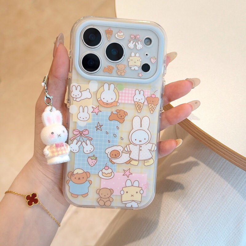 Frosted Raincoat Miffy Suitable for iPhone 17 Pro Max Protective Case Apple 16 Pro Phone Case 15 Cute for Women