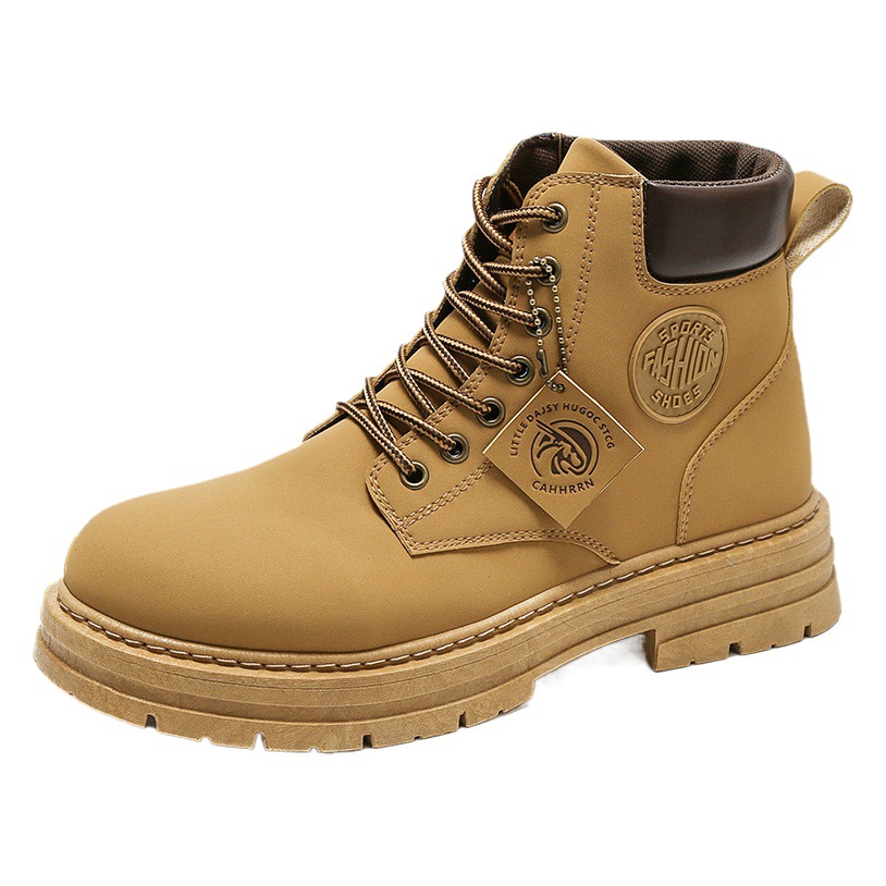 Zapatos de primavera y otoño para hombres nuevos Martin botas altas para hombres de estilo coreano versátil plataforma antideslizante botas de trabajo botas cortas zapatos de moda