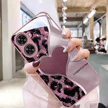豹纹爱心适用苹果17Air手机壳iphone15可爱16promax情侣14玻璃13