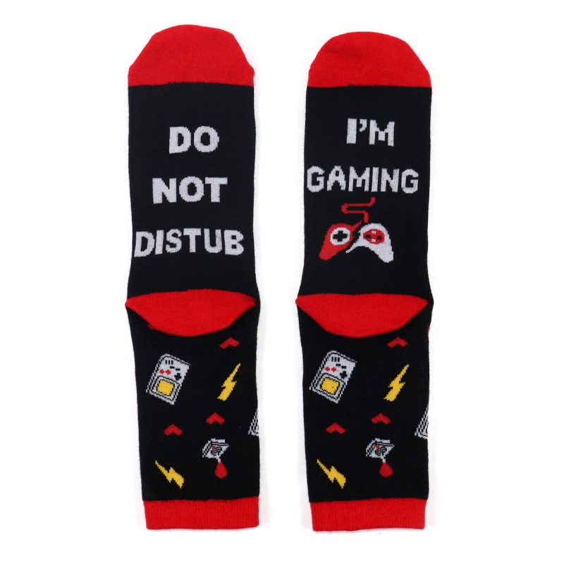 Lenjerie intimă și pijamale Spot I'M GAMING șosete jacquard cu litere pe talpa piciorului, șosete lungi din bumbac, la preț redus_voghion.com